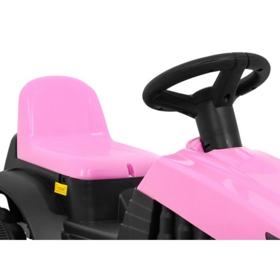 JOKO Elektrický traktor s vlečkou, nosnosť 25kg, ružový