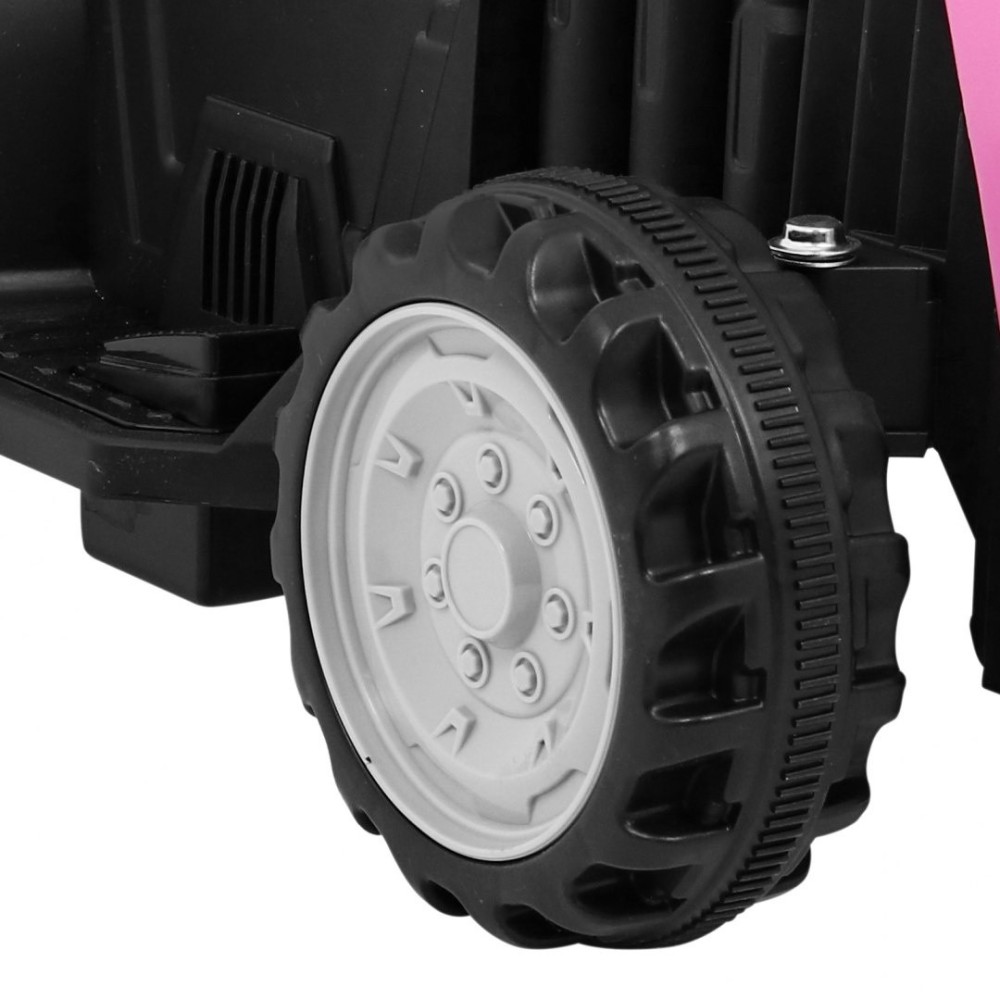 JOKO Elektrický traktor s vlečkou, nosnosť 25kg, ružový