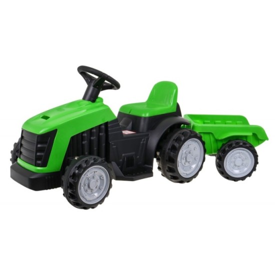 JOKO Elektrický traktor s vlečkou, nosnosť 25kg, zelený