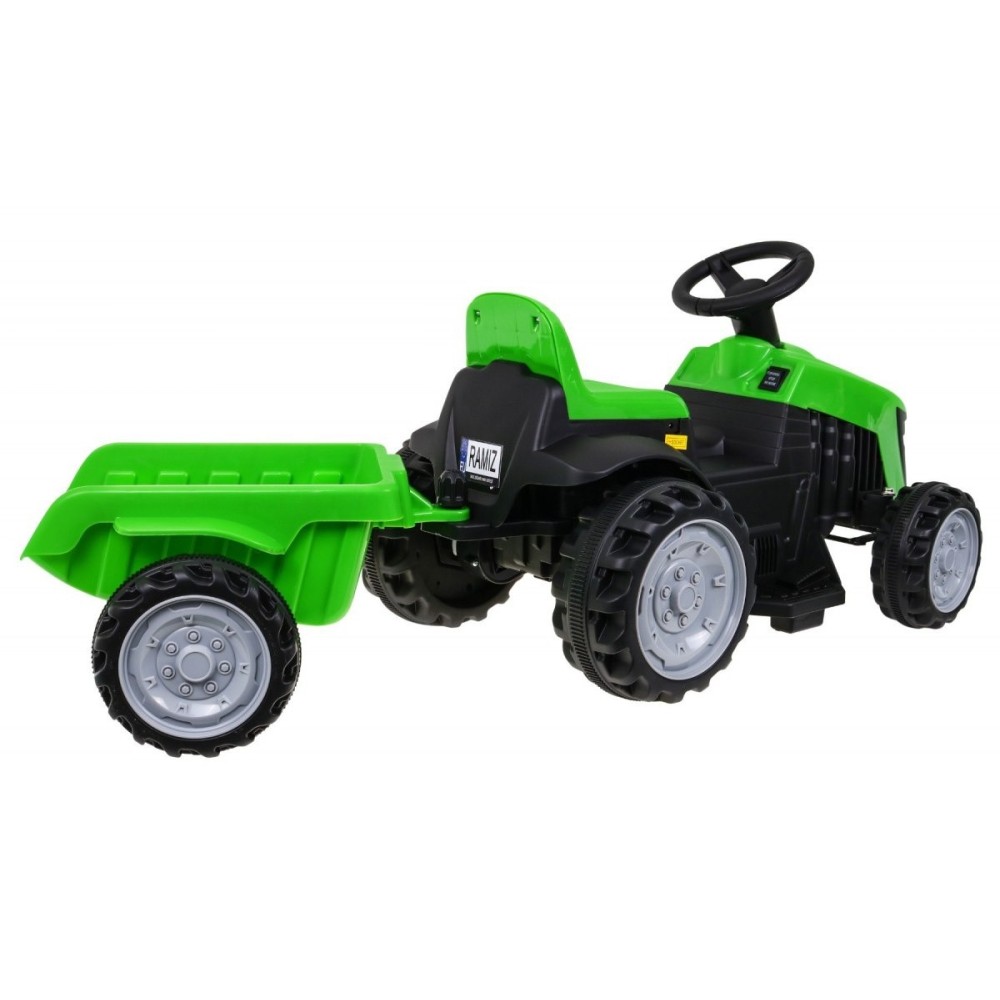 JOKO Elektrický traktor s vlečkou, nosnosť 25kg, zelený
