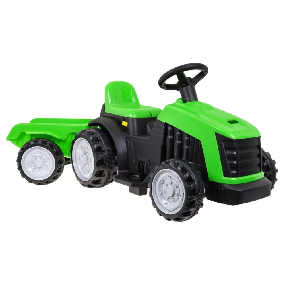JOKO Elektrický traktor s vlečkou, nosnosť 25kg, zelený