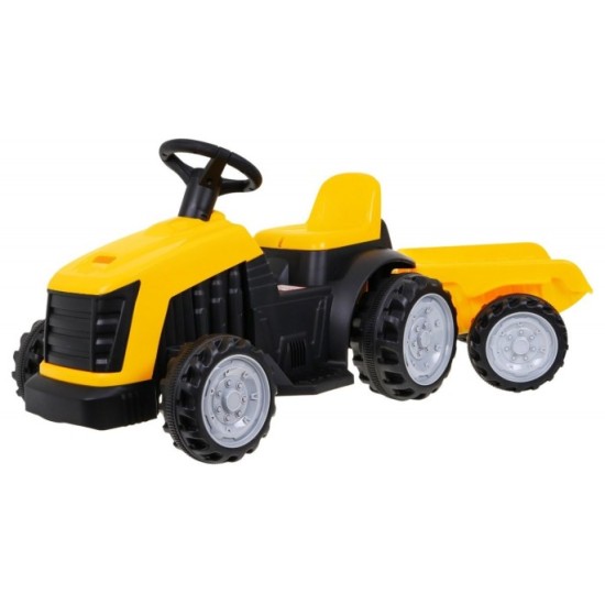JOKO Elektrický traktor s vlečkou, nosnosť 25kg, žltý