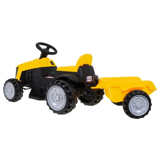 JOKO Elektrický traktor s vlečkou, nosnosť 25kg, žltý