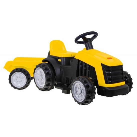 JOKO Elektrický traktor s vlečkou, nosnosť 25kg, žltý