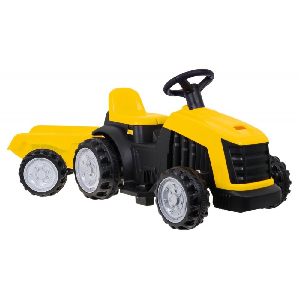 JOKO Elektrický traktor s vlečkou, nosnosť 25kg, žltý