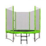JOKO Záhradná Trampolína 244cm 8FT s kovovou konštrukciou + ochranná sieť + rebrík 2v1, zelená