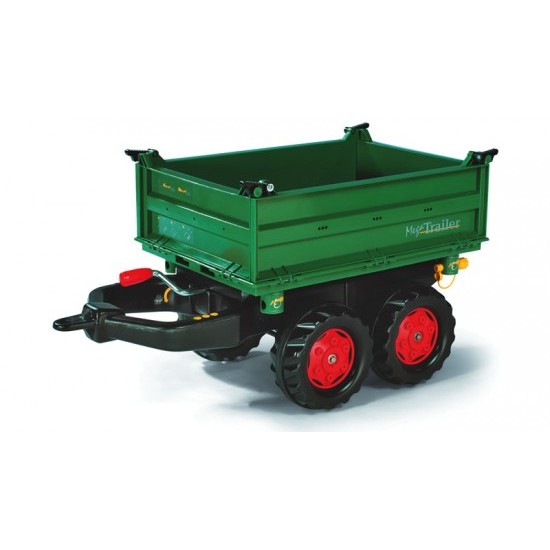 Rolly Toys Príves - RollyMega Trailer Fendt dvojnápravový, vyklopiteľný z 3 strán, zelený