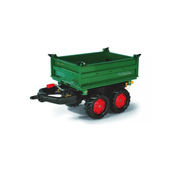 Rolly Toys Príves - RollyMega Trailer Fendt dvojnápravový, vyklopiteľný z 3 strán, zelený