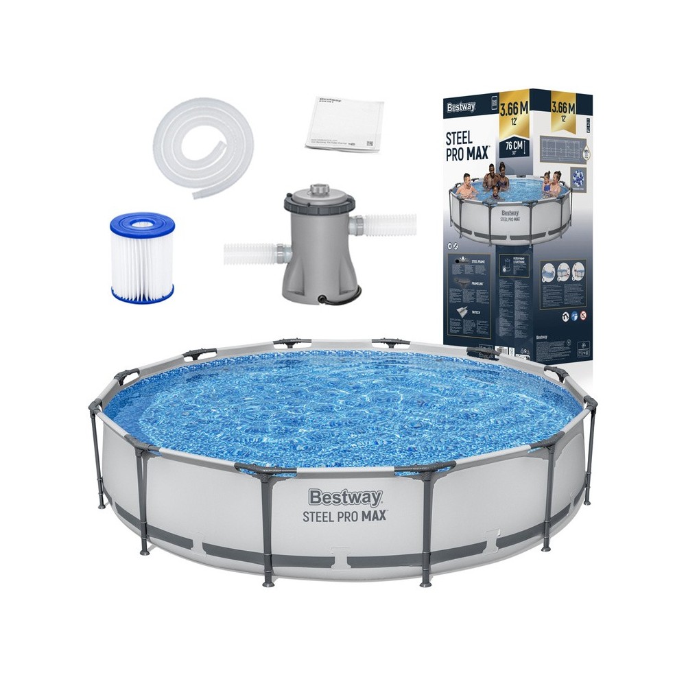Bestway 56416 Bazén s kovovou konštrukciou Steel Pro MAX 366 x 76 cm + filtračné čerpadlo