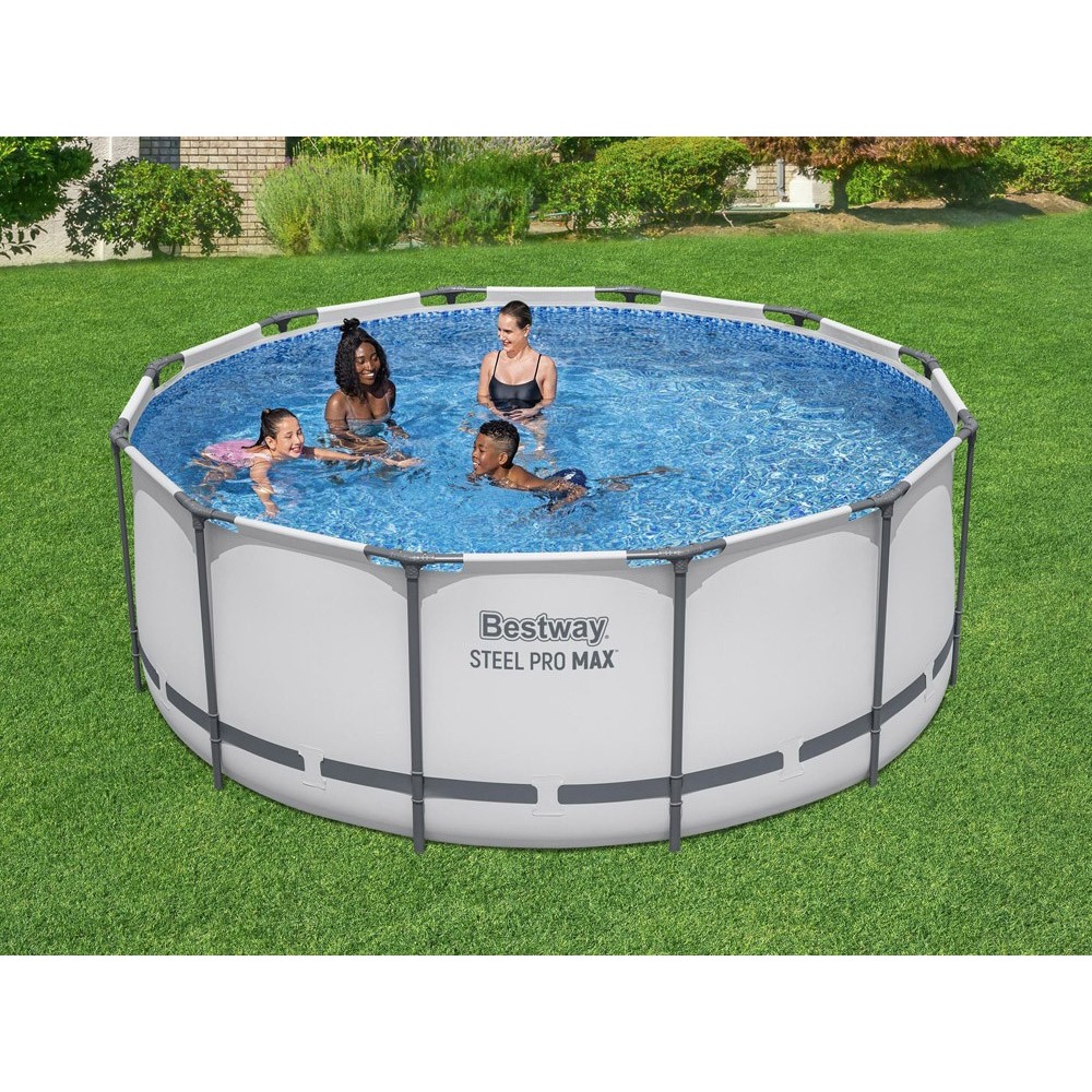 Bestway 56420 Bazén s Kovovou Konštrukciou 366x122cm s filtračným čerpadlom + rebrík, plachta na bazén 11v1