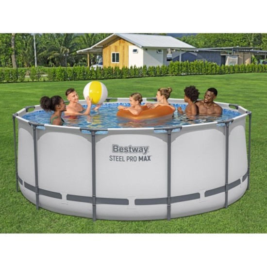 Bestway 56420 Bazén s Kovovou Konštrukciou 366x122cm s filtračným čerpadlom + rebrík, plachta na bazén 11v1