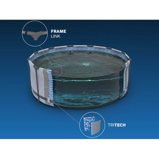 Bestway 56420 Bazén s Kovovou Konštrukciou 366x122cm s filtračným čerpadlom + rebrík, plachta na bazén 11v1