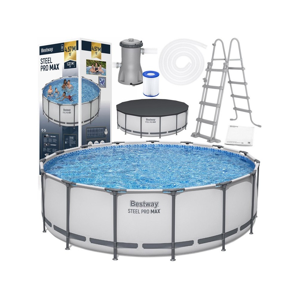 Bestway 56438 BAZÉN s Kovovou konštrukciou 6v1 457cm x 122cm + rebrík + filtračné čerpadlo + plachta