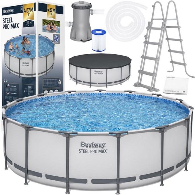 Bestway 56438 BAZÉN s Kovovou konštrukciou 6v1 457cm x 122cm + rebrík + filtračné čerpadlo + plachta