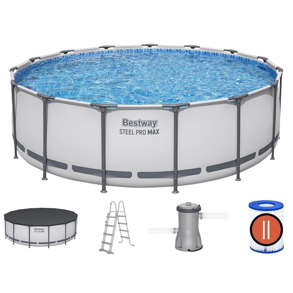 Bestway 56438 BAZÉN s Kovovou konštrukciou 6v1 457cm x 122cm + rebrík + filtračné čerpadlo + plachta