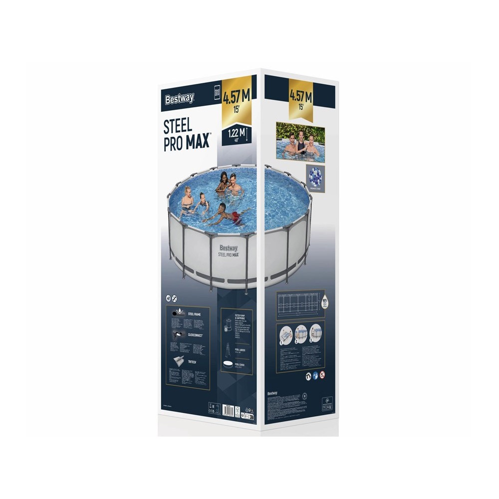 Bestway 56438 BAZÉN s Kovovou konštrukciou 6v1 457cm x 122cm + rebrík + filtračné čerpadlo + plachta