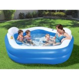 Bestway 54153 Nafukovací Detský bazén s opierkami a sedačkami 213cm x 207cm x 69 cm