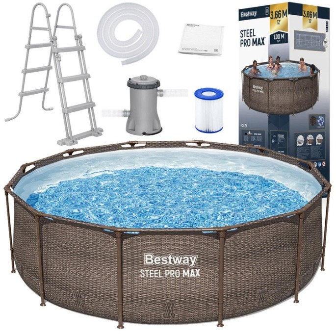 Bestway Bazén 56709 s kovovou konštrukciou Ratan Power Steel MAX™ Deluxe Series™ 366cm x 100cm