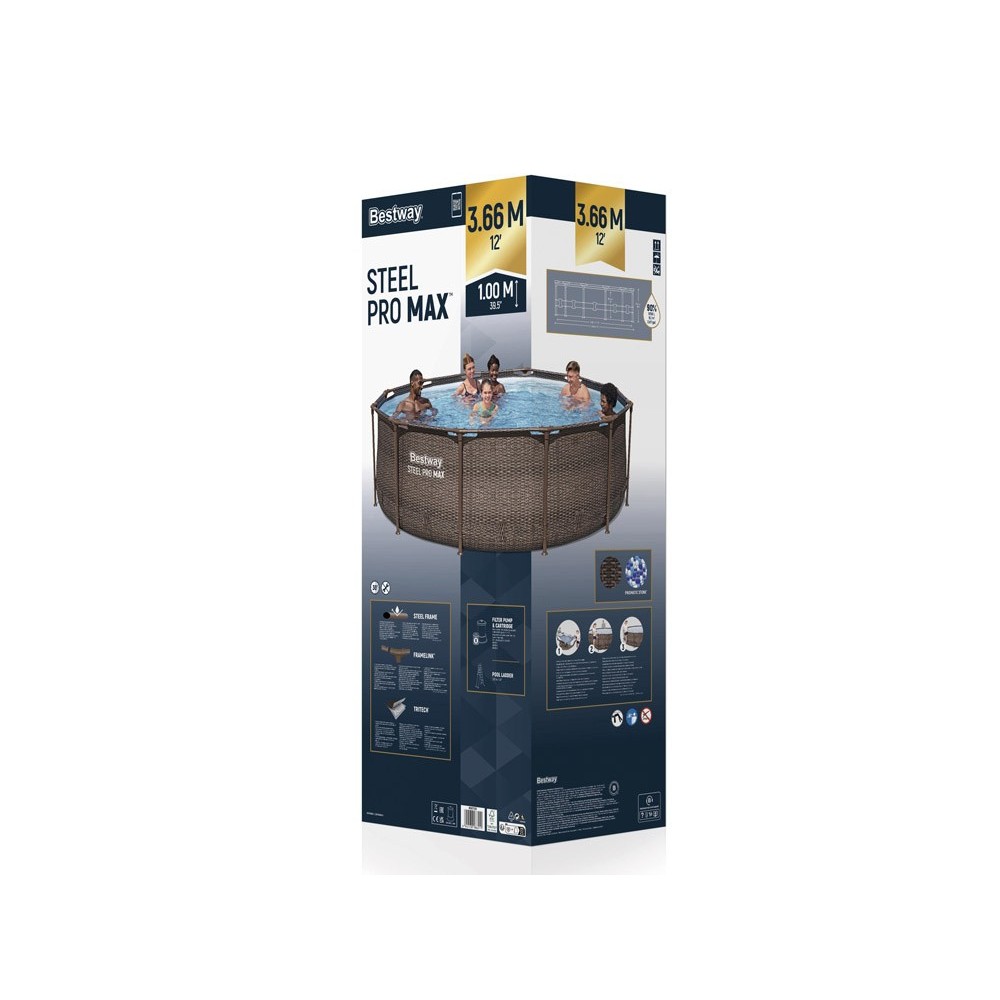 Bestway Bazén 56709 s kovovou konštrukciou Ratan Power Steel MAX™ Deluxe Series™ 366cm x 100cm