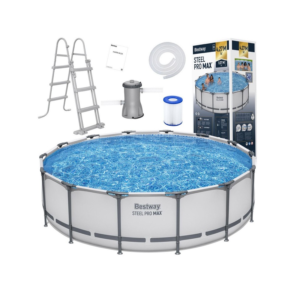 Bestway 56950 Bazén s kovovou konštrukciou STEEL-PRO MAX 427cm x 107cm + filtračné čerpadlo + rebrík + plachta