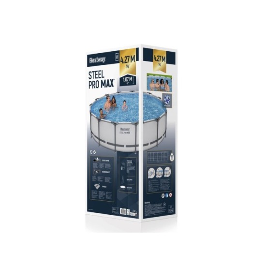Bestway 56950 Bazén s kovovou konštrukciou STEEL-PRO MAX 427cm x 107cm + filtračné čerpadlo + rebrík + plachta