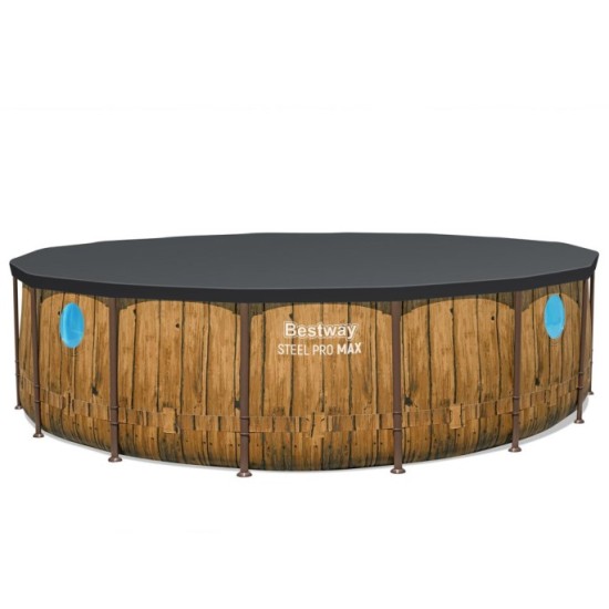 BESTWAY 56725 Bazén s kovovou konštrukciou Power Steel Swim Vista 7v1 488 cm x 122 cm + Filtračné čerpadlo + Rebrík + Plachta, i