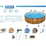 BESTWAY 56725 Bazén s kovovou konštrukciou Power Steel Swim Vista 7v1 488 cm x 122 cm + Filtračné čerpadlo + Rebrík + Plachta, i