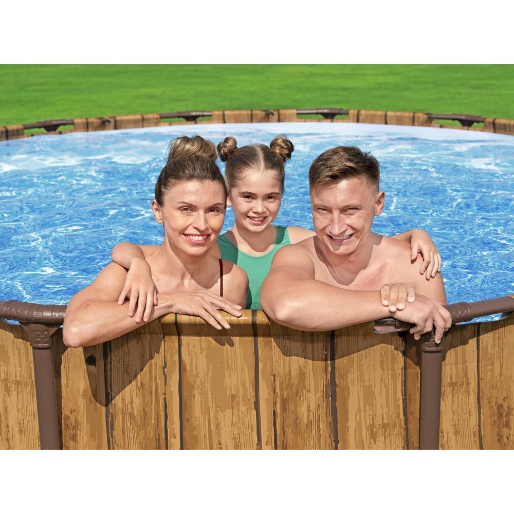 BESTWAY 56725 Bazén s kovovou konštrukciou Power Steel Swim Vista 7v1 488 cm x 122 cm + Filtračné čerpadlo + Rebrík + Plachta, i
