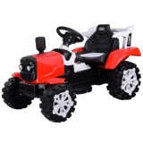 JOKO Elektrický traktor s vyklápacou vlečkou, MP3, USB, diaľkové ovládanie, červený