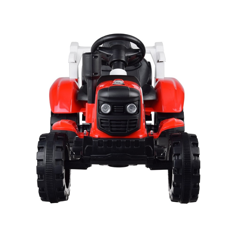 JOKO Elektrický traktor s vyklápacou vlečkou, MP3, USB, diaľkové ovládanie, červený