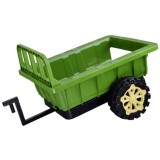 JOKO Elektrický traktor s vyklápacou vlečkou, MP3, USB, diaľkové ovládanie, zelený