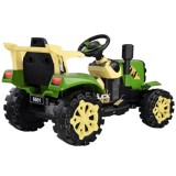 JOKO Elektrický traktor s vyklápacou vlečkou, MP3, USB, diaľkové ovládanie, zelený