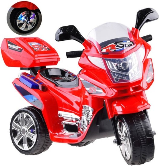 JOKO Elektrická Motorka Lights, osvetlené kolesá, USB vstup, červená