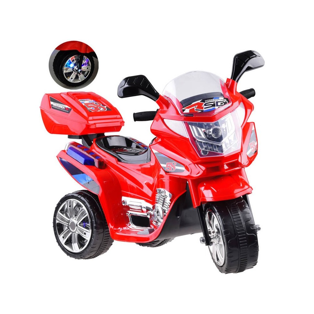 JOKO Elektrická Motorka Lights, osvetlené kolesá, USB vstup, červená