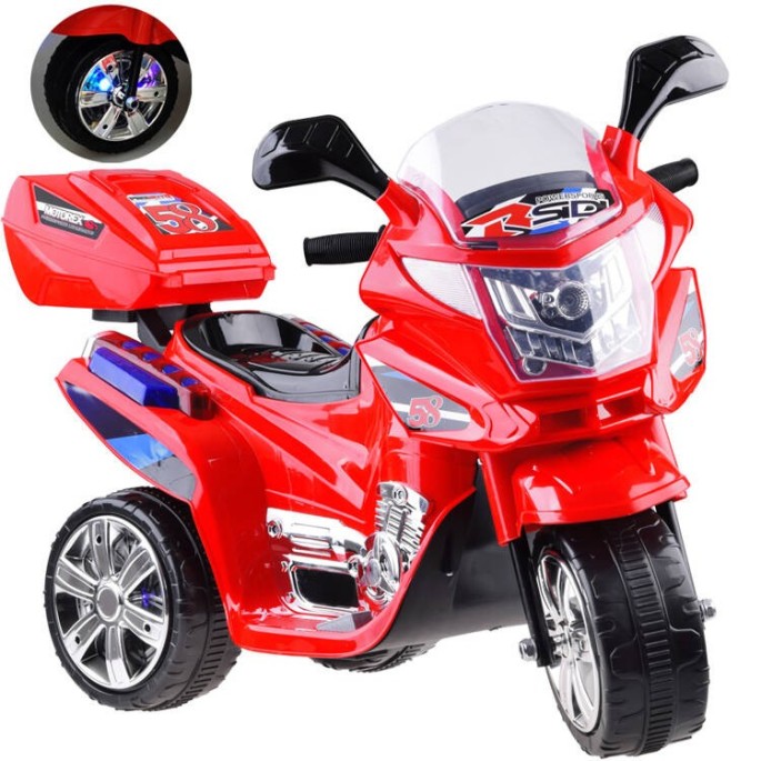 JOKO Elektrická Motorka Lights, osvetlené kolesá, USB vstup, červená