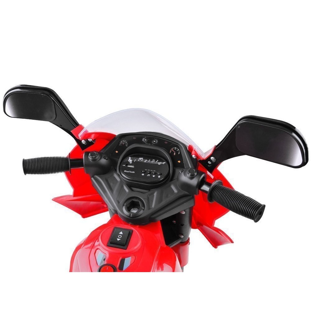 JOKO Elektrická Motorka Lights, osvetlené kolesá, USB vstup, červená