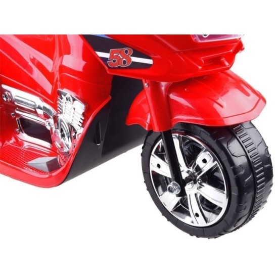 JOKO Elektrická Motorka Lights, osvetlené kolesá, USB vstup, červená