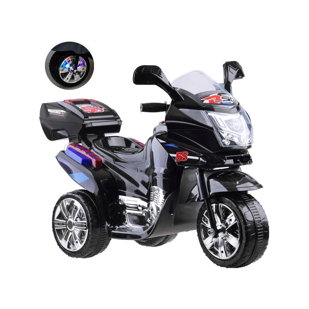 JOKO Elektrická Motorka Lights, osvetlené kolesá, USB vstup, čierna