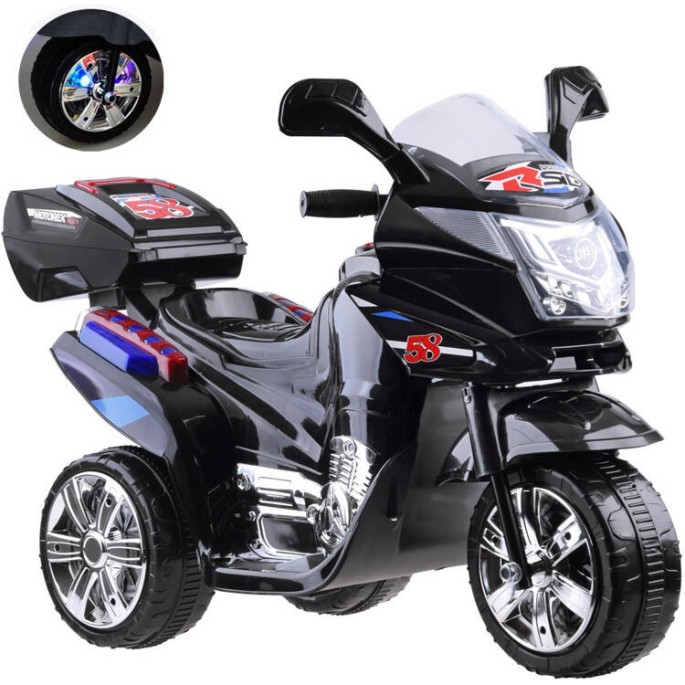 JOKO Elektrická Motorka Lights, osvetlené kolesá, USB vstup, čierna