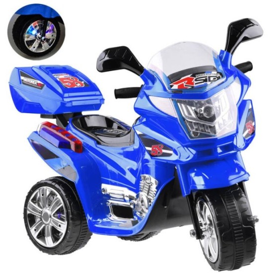 JOKO Elektrická Motorka Lights, osvetlené kolesá, USB vstup, modrá