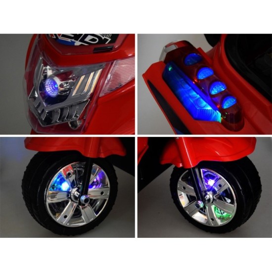 JOKO Elektrická Motorka Lights, osvetlené kolesá, USB vstup, modrá