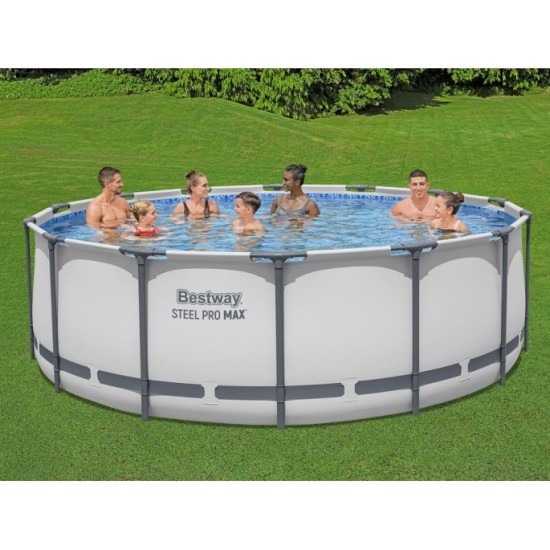 Bestway 5612X Bazén Steel Pro MAX s kovovou konštrukciou 427 cm x 122 cm + krycia plachta + čerpadlo + rebrík