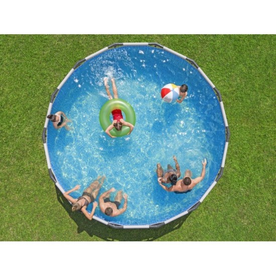 Bestway 5612X Bazén Steel Pro MAX s kovovou konštrukciou 427 cm x 122 cm + krycia plachta + čerpadlo + rebrík