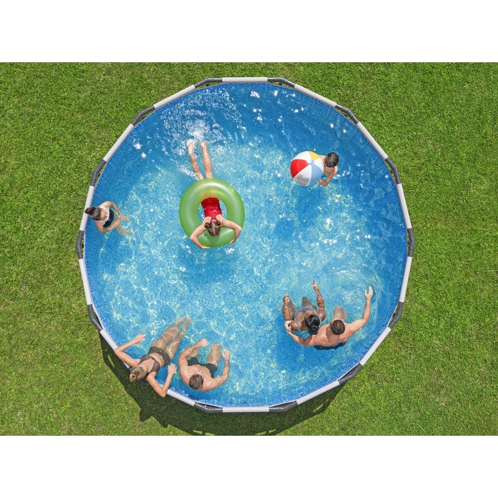Bestway 5612X Bazén Steel Pro MAX s kovovou konštrukciou 427 cm x 122 cm + krycia plachta + čerpadlo + rebrík