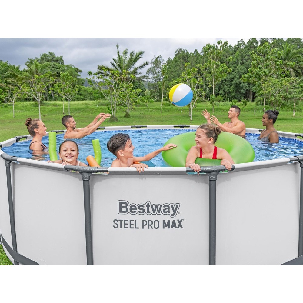 Bestway 5612X Bazén Steel Pro MAX s kovovou konštrukciou 427 cm x 122 cm + krycia plachta + čerpadlo + rebrík