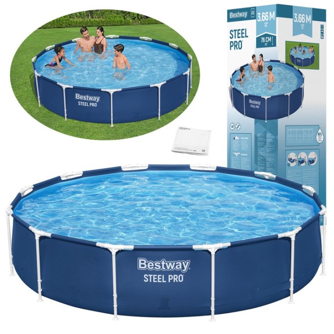 Bestway 56706 Bazén s kovovu konštrukciou 366 cm x 76 cm, modrý