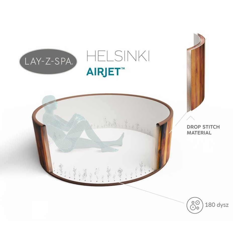 Bestway 60025 Vírivka Lay-Z-Spa Helsinki Air Jet Jacuzzi pre 7 osôb, dizajn dreva