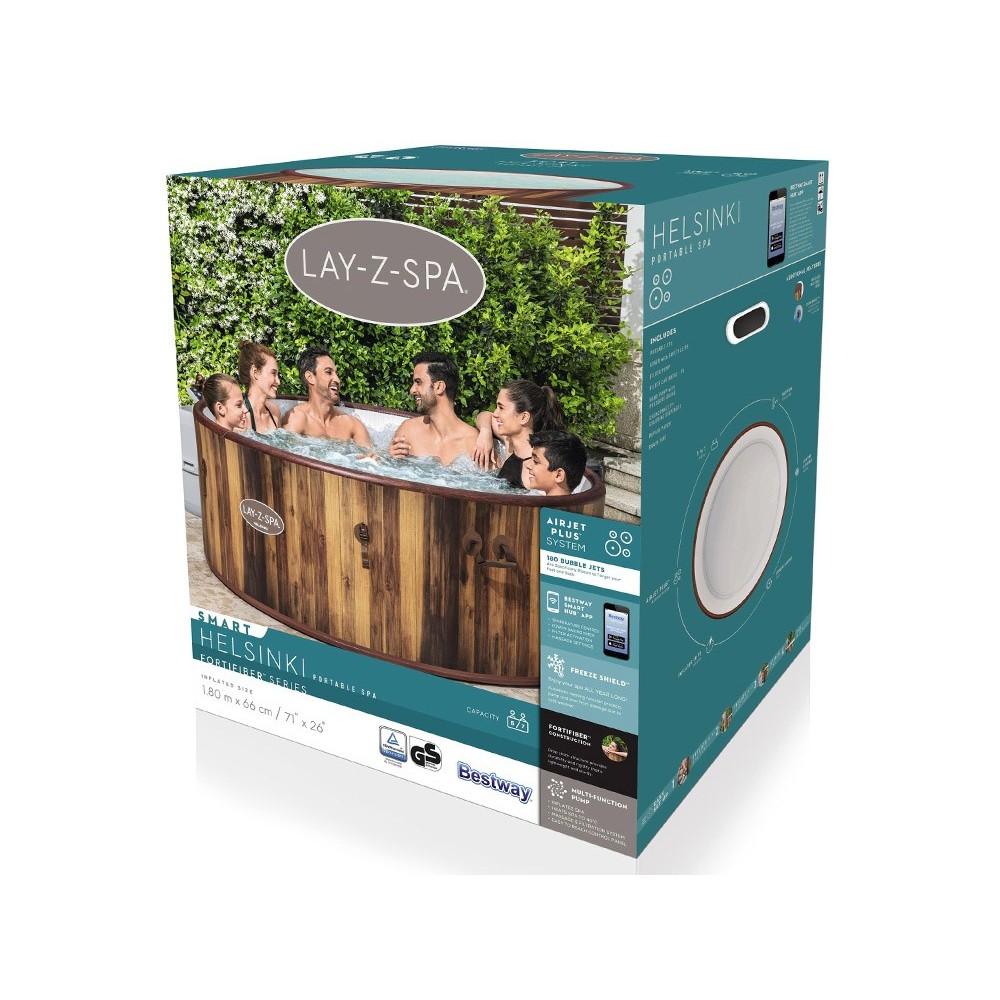 Bestway 60025 Vírivka Lay-Z-Spa Helsinki Air Jet Jacuzzi pre 7 osôb, dizajn dreva