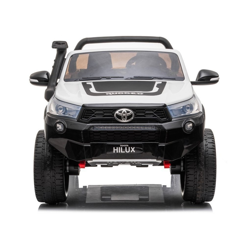 JOKO Elektrické autíčko Toyota Hilux Pick Up, Dvojmiestne Kožené sedadlo, Penové kolesá, Nosnosť 50kg, FM rádio, biele
