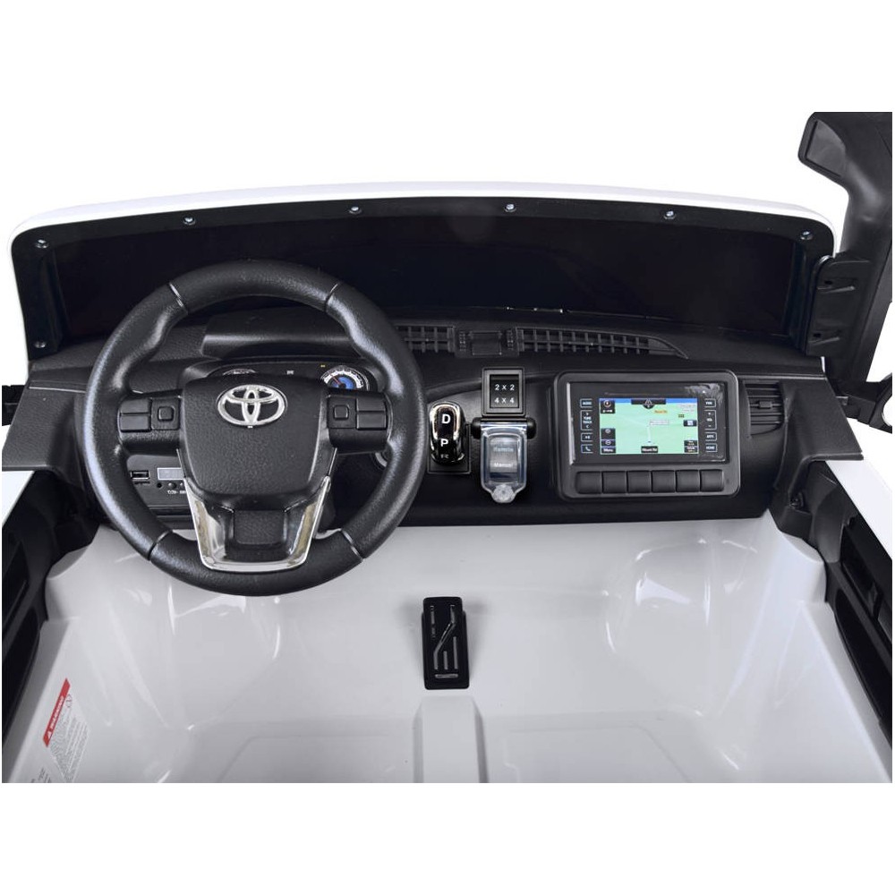 JOKO Elektrické autíčko Toyota Hilux Pick Up, Dvojmiestne Kožené sedadlo, Penové kolesá, Nosnosť 50kg, FM rádio, biele